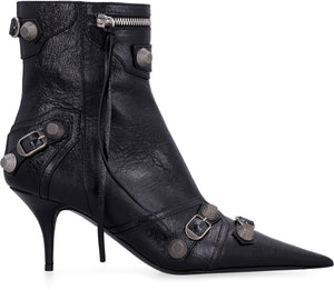 Cagole patent pointy toe ankle boots-1